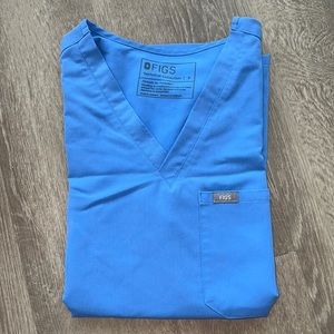 Figs, ceil blue, caterina one pocket scrub top